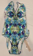 NWT $148 Nanette Lepore One-piece Swimsuit Blue Multi Floral Print Size XS - £47.17 GBP