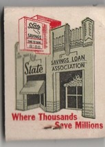 State Savings &amp; Loan Association ~ Stockton, Ca ~ Vintage Strike on Matc... - $6.92 CAD