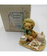 Enesco Cherished Teddies Hooray for You 1991 Anna Birthday Vintage Bear ... - $241.15 MXN
