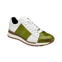 Belvedere Sneakers Blake Genuine Ostrich and Soft Italian Calf Lime/White - £320.49 GBP