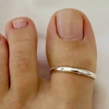 Women&#39;s Solid Metal Solid 925 Sterling Silver Big Toe Ring Adjustable - $17.20