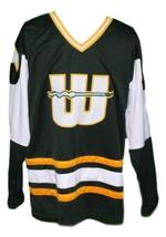 Any Name Number New England Whalers Wha Retro Hockey Jersey Dark Green Any Size - £39.17 GBP+