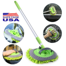 Microfiber Car Wash Brush Cleaning Mop Auto Truck 40&quot; Long Handle Extension US - £9.47 GBP