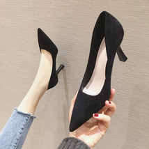 Large size spring black high heels female professional working stiletto sexy sha - £25.20 GBP