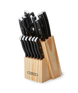 15-Piece Triple Rivet Kitchen Knife Block Set with Natural Wood Block - $912.52 MXN