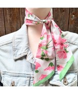 Pink Green Floral Western Skinny Cowgirl Mini Wild Rag Scarf Necktie - €16,18 EUR