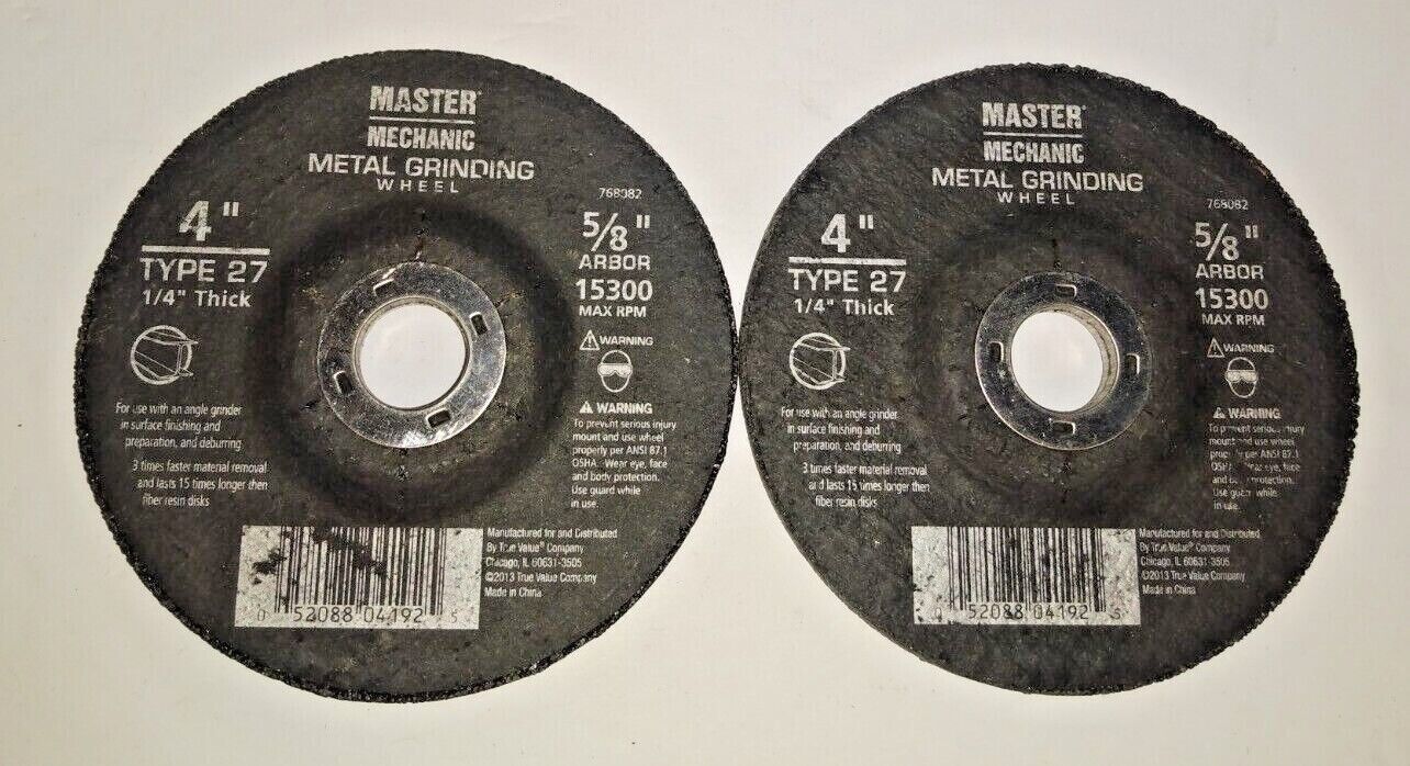 (2)Master Mechanic Cutting Wheel Metal &amp; Steel 4 x 1/4 &quot;Thick #768082 - $9.89