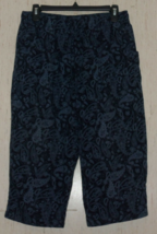 Excellent Womens Gloria Vanderbilt Navy W/ Paisley Capri Pant Size Pl - £18.48 GBP