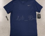 NWT Nike Breathe CN9811-492 Men Dri-FIT Training Standard Tee Shirt Blue... - $26.95