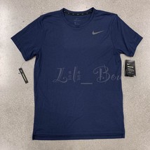 NWT Nike Breathe CN9811-492 Men Dri-FIT Training Standard Tee Shirt Blue Size M - £21.19 GBP