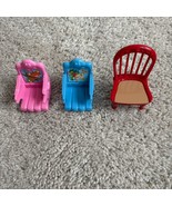 Fisher Price Loving Family Dollhouse Chairs Twin Pink &amp; Blue,  Red Class... - $282.74 MXN
