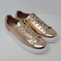 Madden Girl Womens Kitten Lace Up Golden Round Toe Sneaker Shoes Size 7 - $33.87
