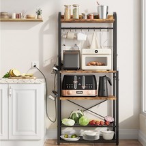 Amyove Bakers Rack, Coffee Bar With Power Outlet, Microwave, Easy To Assemble. - £83.10 GBP