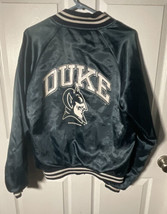 1994 Duke University Blue Devils Bridgeport Satin Button Up Medium Jacket USA - £81.34 GBP