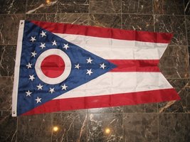 AES 5x8 State of Ohio OH Embroidered Sewn Solarmax Nylon Flag 5&#39;x8&#39; Banner with  - £55.86 GBP