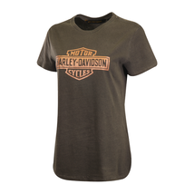 Harley-Davidson Women&#39;s T-Shirt Grey Bronze Official Logo S/S (S37) - £20.70 GBP+