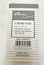 Ampad Embassy Unopened Sealed 2 Memo Pads 50 Sheets Per Pad 2 5/16" x 4 ... - $6.44