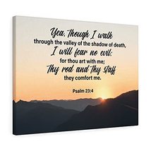 Express Your Love Gifts Scripture Canvas I Will Fear No Evil Psalm 23:4 Christia - £81.18 GBP