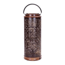 Punched Metal Lantern with Natural Wood Accents 19&quot;H - €89,00 EUR