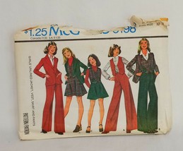 Girls Unlined Jacket Vest Skirt Pants McCall's 5198 Sewing Pattern Size 10  1976 - $15.99