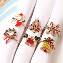 Christmas Tree Napkin Ring Snowflake Napkin Button - £492.20 GBP+