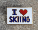 I Love Skiing Heart Fun Winter Sport Travel Funny Skier Souvenir Lapel H... - £6.26 GBP