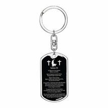 Salmo 23 Psalm 23 in Italian Dog Tag Pendant Keychain Stainless Steel or 18k Gol - £31.10 GBP