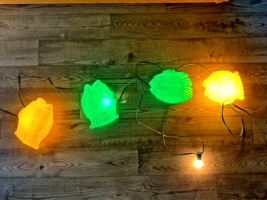 Vintage LIDCO 7 Lanterns Plastic patio party lights 14ft [ 3 MISSING ] - $292.08 MXN