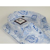 Men's Shirt By CASILA Turkey Cotton Blend Long Sleeves 501700-01 Blue Floral image 2