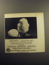 1957 Baltimore &amp; Ohio Railroad Ad - Hatched.. along the B&amp;O - $18.49