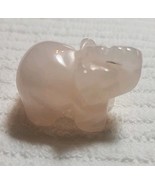 SMQ 2.0&quot; Rose Quartz Crystal Elephant Statue Figurine Home Decor,Hand Ca... - $14.77 CAD