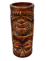 Vintage Hawaiian Tiki Brown Ceramic Mug 7&quot; Tall Collectible Barware Decor - $317.77 MXN