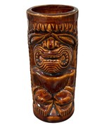 Vintage Hawaiian Tiki Brown Ceramic Mug 7&quot; Tall Collectible Barware Decor - $317.77 MXN