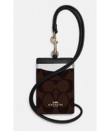 Coach Authentic Signature C Lanyard ID Case Color Block BROWN/NUTRAL-W W... - $57.98 CAD