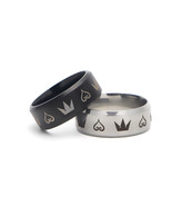 Retro Stainless Steel Kingdom Hearts &amp; Crowns Theme Ring - Men&#39;s / Gents - $13.99