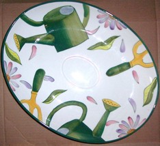 1998 CLAY ART &quot;LE JARDIN &quot;HAND PAINTED CERAMIC SERVER - $84.39