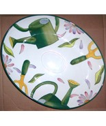 1998 CLAY ART &quot;LE JARDIN &quot;HAND PAINTED CERAMIC SERVER - $84.39
