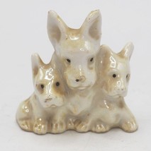 Chien Figurine Porcelaine Chiot Jumeaux Fabriqué au Japon - £32.42 GBP