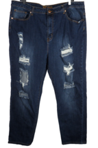 VIP Jeans Dark Wash Distressed Ripped Stretch Skinny Jeans Plus Size 24W - £19.65 GBP
