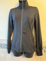 Athleta Black High Neck Athletic Jacket  Zip Front Thumb Hole Sleeves SZ XS NWOT - £48.08 GBP