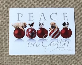 Dogs And Cats On Ornaments Christmas Card Holiday Festive Peace On Earth - £2.21 GBP