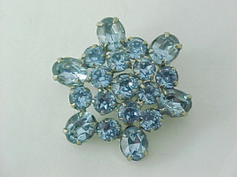 Weiss Signed Sky Blue Rhinestone Vintage Brooch Pin   Stunning   Free Shipping - £67.94 GBP