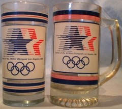 1984 Los Angeles Olympics Glass &amp; Glass Mug - $10.00