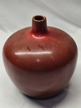 Vintage Red Crimson Toned Pottery 7.25” Beer Water Pitcher Jug - Unknown Maker - £10.94 GBP