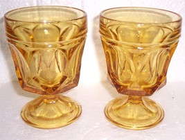 (2) Fostoria  Amber Color Jamestown Water Glass Goblets - £28.49 GBP
