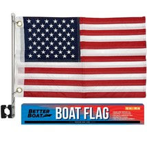 Boat Flag Pole Kit American Flag Small Us 12&quot; X 18&quot; Small American Flag Boat Set - £32.01 GBP