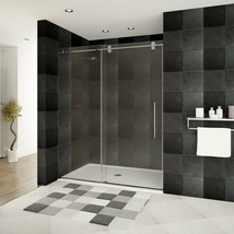 44-48&quot;Wx79&quot;H Frameless Sliding Shower Door ULTRA-D Brushed Nickel by Les... - £641.67 GBP