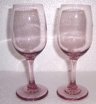 (2) Libbey Rose/Pink Color Depression Wine Glasses - £37.23 GBP
