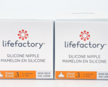 Life Factory Silicone Nipple Stage 3 Wide Neck 6 Months Lot Of 2 - $16.40