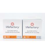 Life Factory Silicone Nipple Stage 3 Wide Neck 6 Months Lot Of 2 - £12.92 GBP